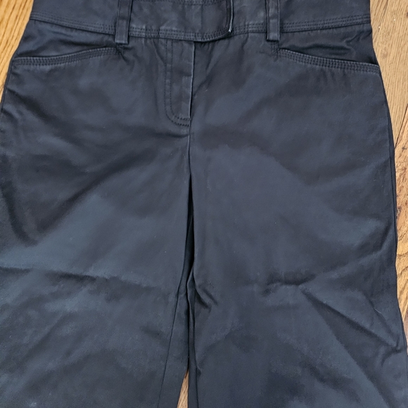 J. Crew Crop Chino Pants Women Size 2 Straight Leg Wide Waist Zip Fly Black - Picture 2 of 10